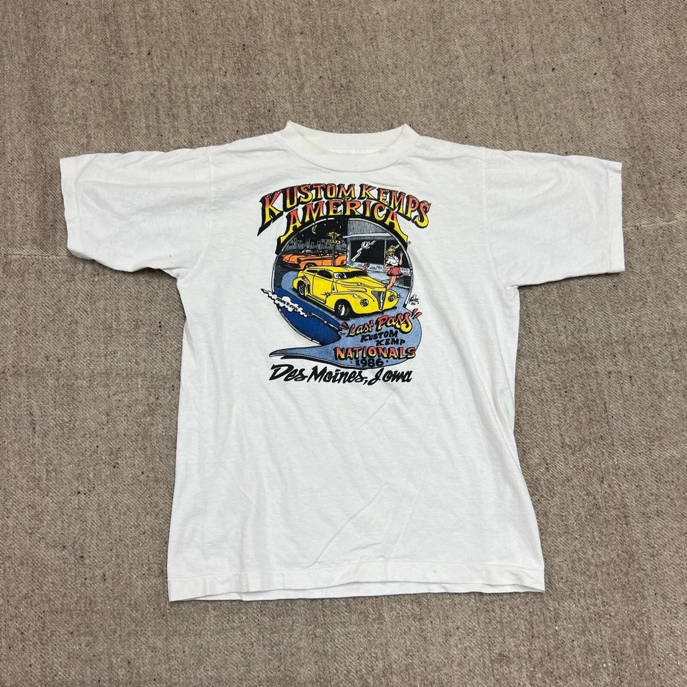 Vintage Kustom Kemps Of America Shirt Mens Medium White‎ 1980s